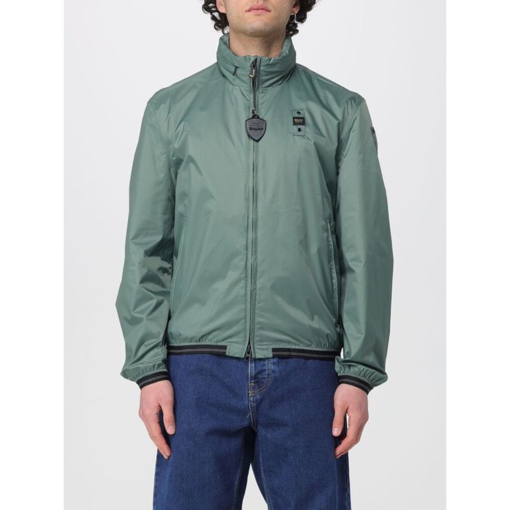 Blauer Men Blauer Polyester Bomber Jacket